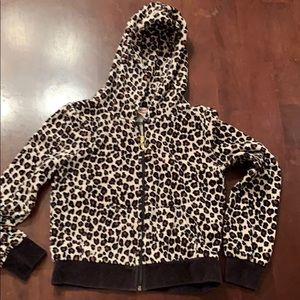 Leopard print juicy courier velour hoodie